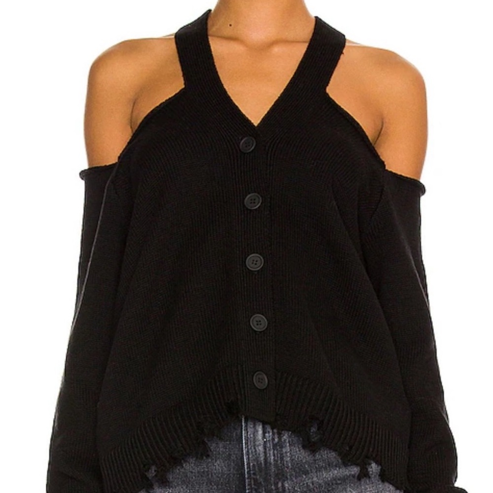 525 Open Shoulder Button down Sweater